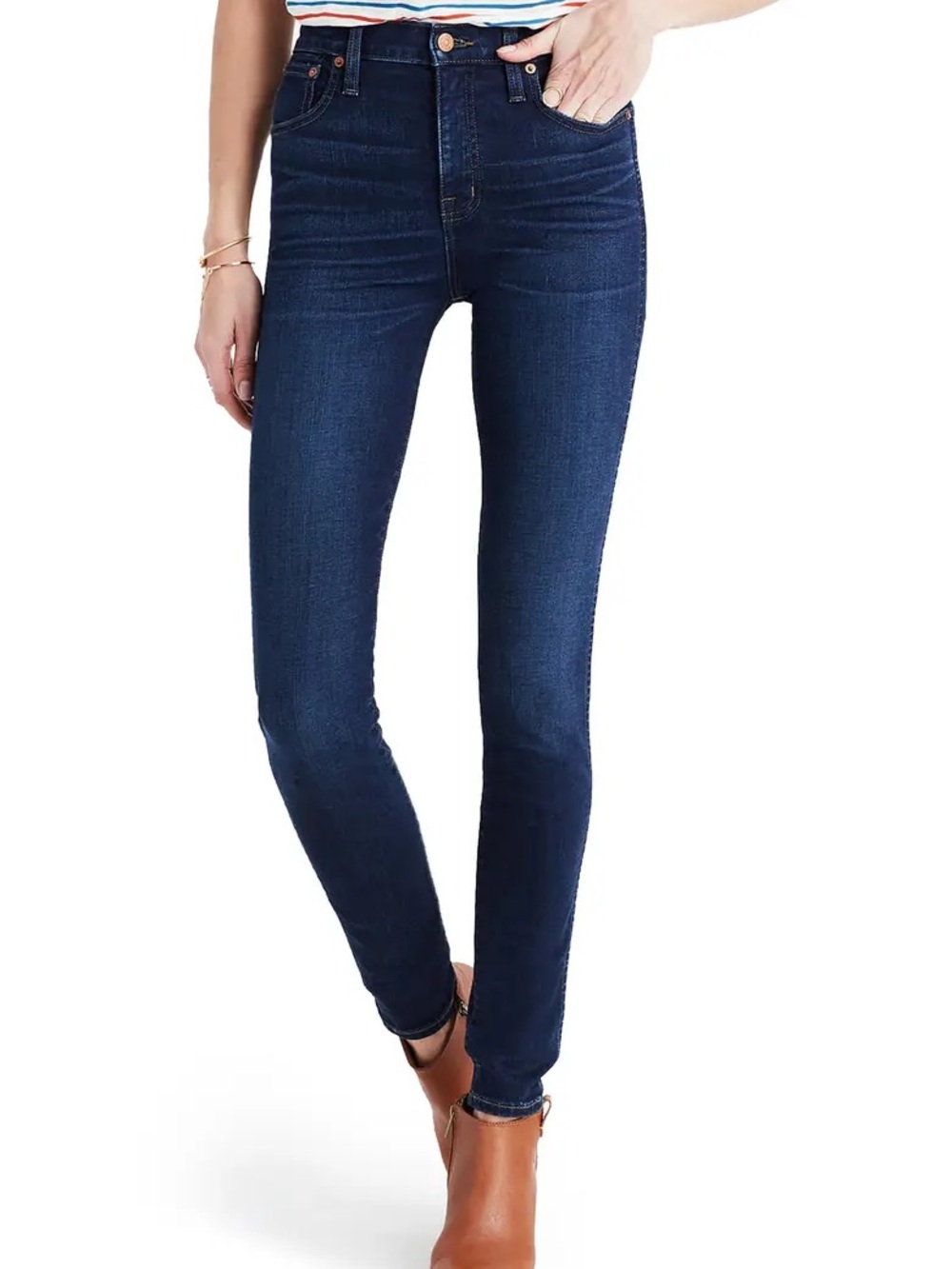 Madewell 10” High-Rise Dark Blue Skinny Jeans for Women size 28